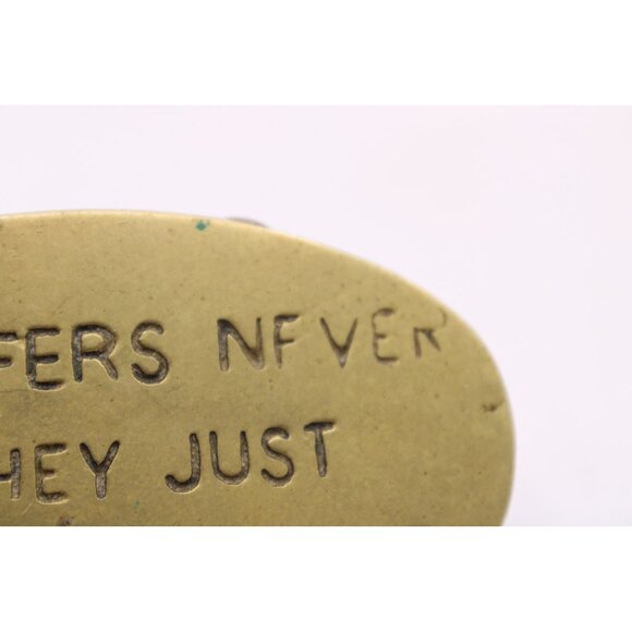 Old Golfers Never Die They Just Lose Their Stroke Brass Belt Buckle USA Made Vtg - Picture 4 of 8